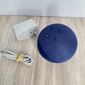 Amazon Echo Dot 4th Gen Blue Smart Speaker Alexa With Power Adapter
